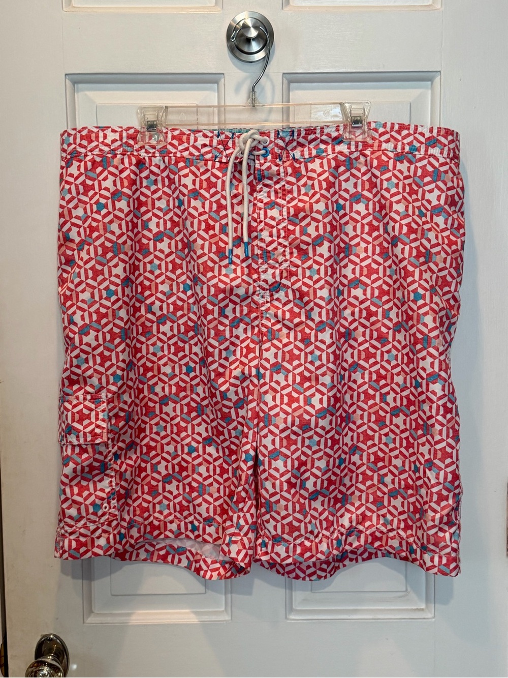 Tommy Bahama Swim Trunks Mens XXL Lined Pockets Shorts Geometric Pattern